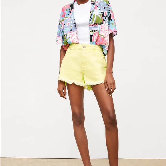 neon denim shorts